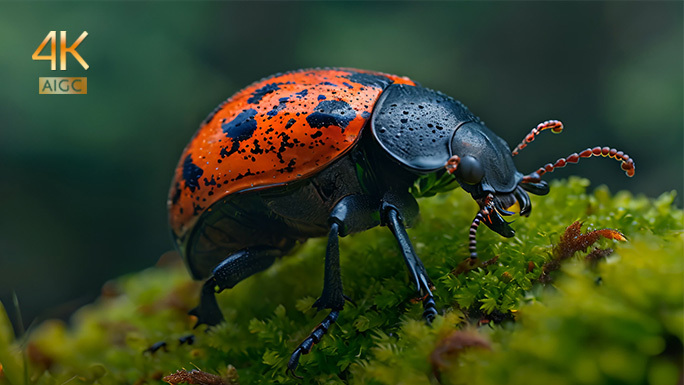 美丽的甲壳虫 五彩甲虫 可爱小昆虫 生物
