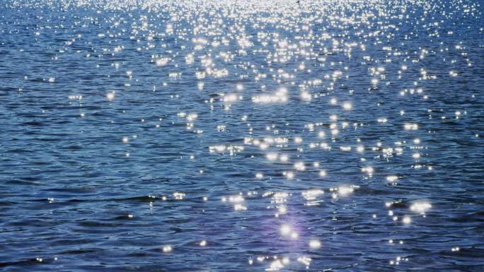 波光粼粼湖面水面日出清晨江面海面