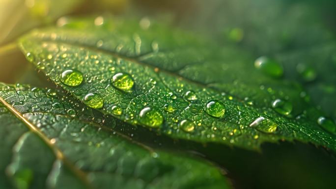 清晨露水露珠水珠水滴植物雨