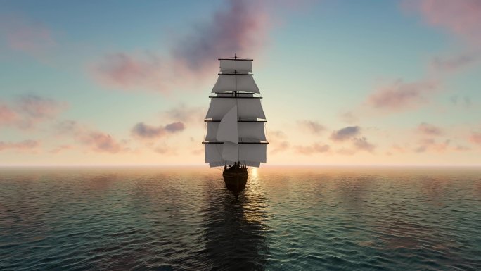 4K扬帆起航 丝绸之路 古代帆船