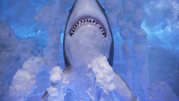成都极地海洋公园-冰雪世界白鲸冰雕