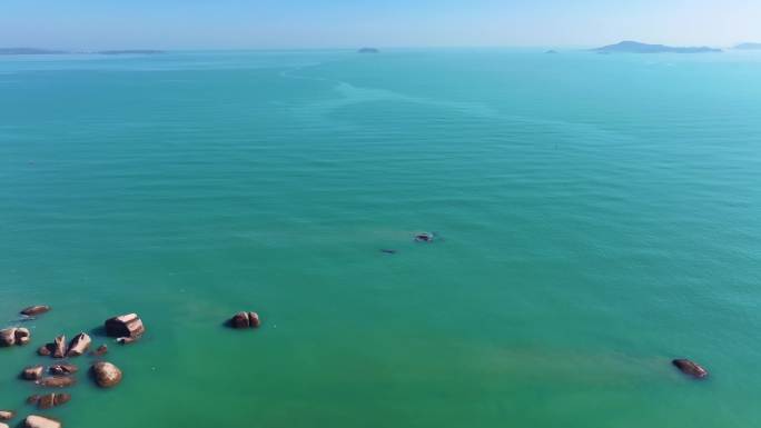 东海大海海边海水海浪沙滩海滩航拍风景唯美