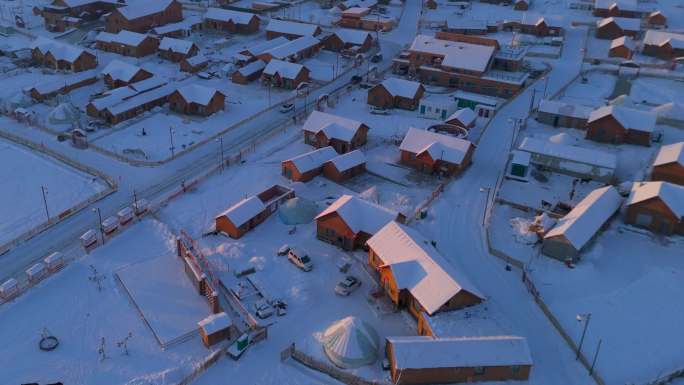 冬季新疆阿勒泰的村庄