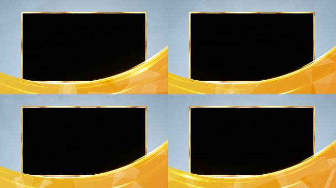 4K金色线条电视边框通道循环视频遮罩