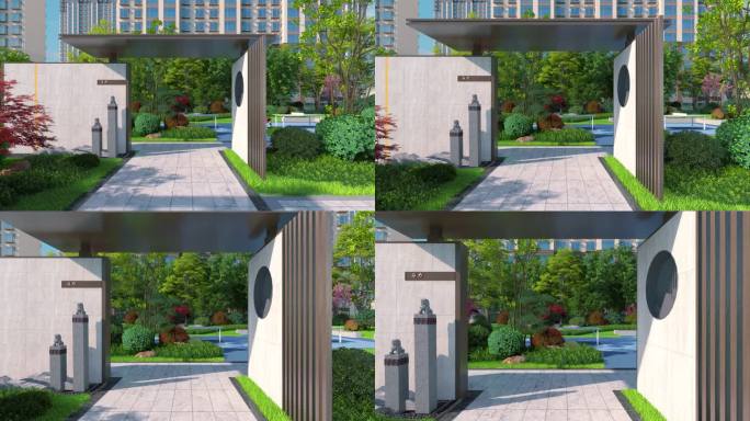 新中式地产三维建筑动画园林景观