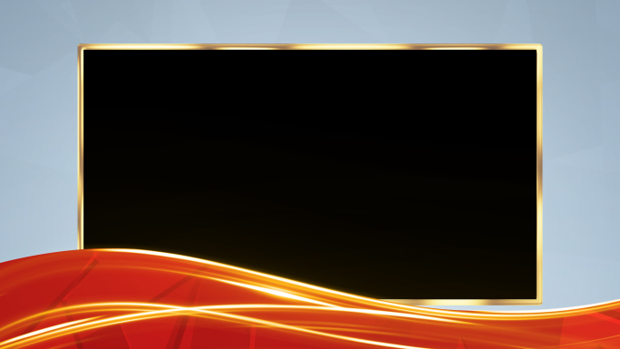 简约红色边框科技玻璃质感视频边框