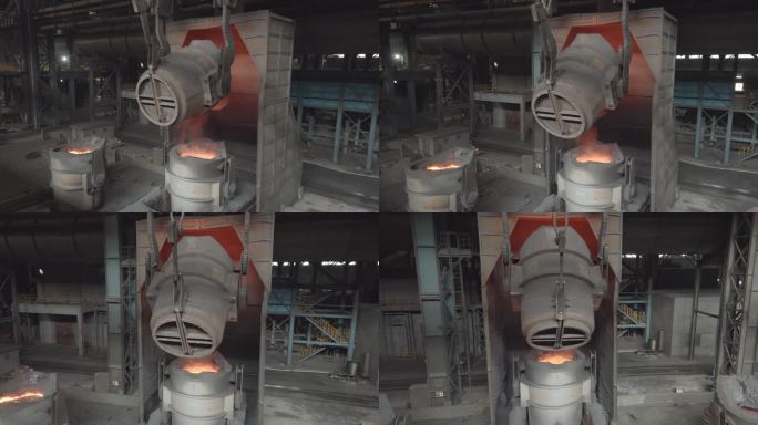 钢铁厂生产大范围地拍镜头4k