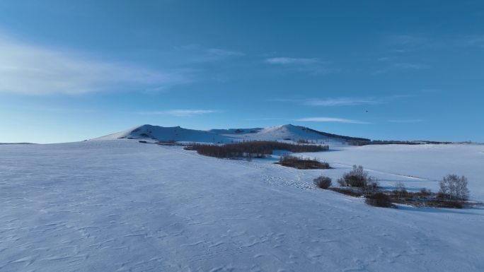 航拍雪野雪原风光