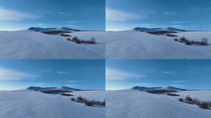 航拍雪野雪原风光