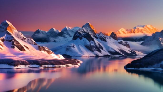 大自然高山雪山航拍自然风景