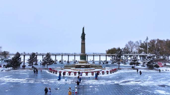 哈尔滨冬季防洪纪念塔