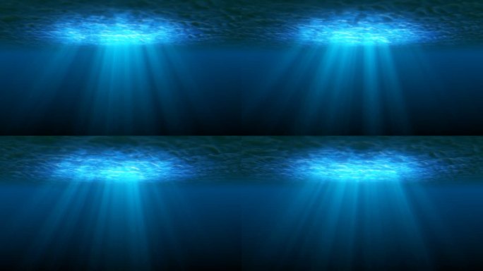 水下光线穿过深蓝色的海底