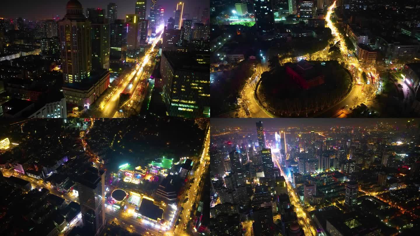 南京市鼓楼区车流夜景航拍延时49