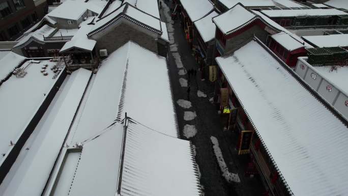 4K 天津古文化街雪景航拍合集