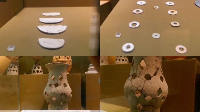 南京博物院展出镂空陶器 花厅遗址