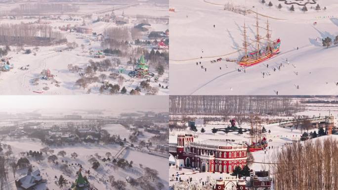 冬天伏尔加庄园航拍合集