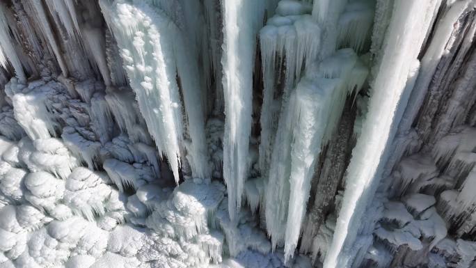 严冬冰瀑冰川景观航拍