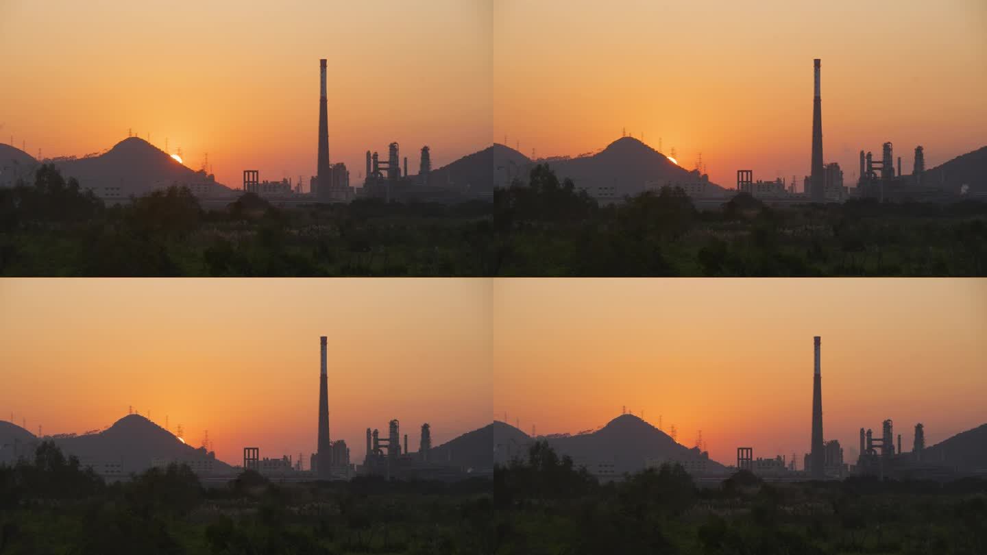 日落 黄昏 化工区 工业区