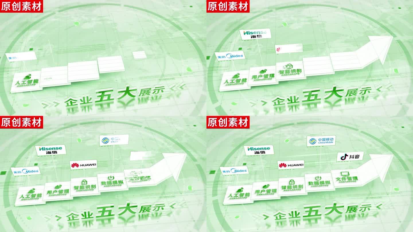 5-绿色商务企业分类ae模板包装五