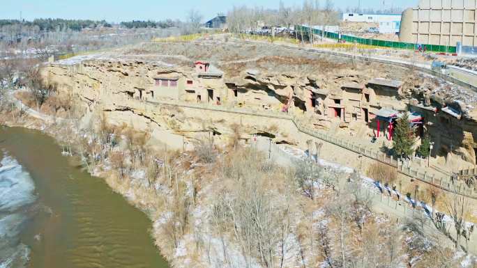 陕西省榆林市雪后红石峡景区