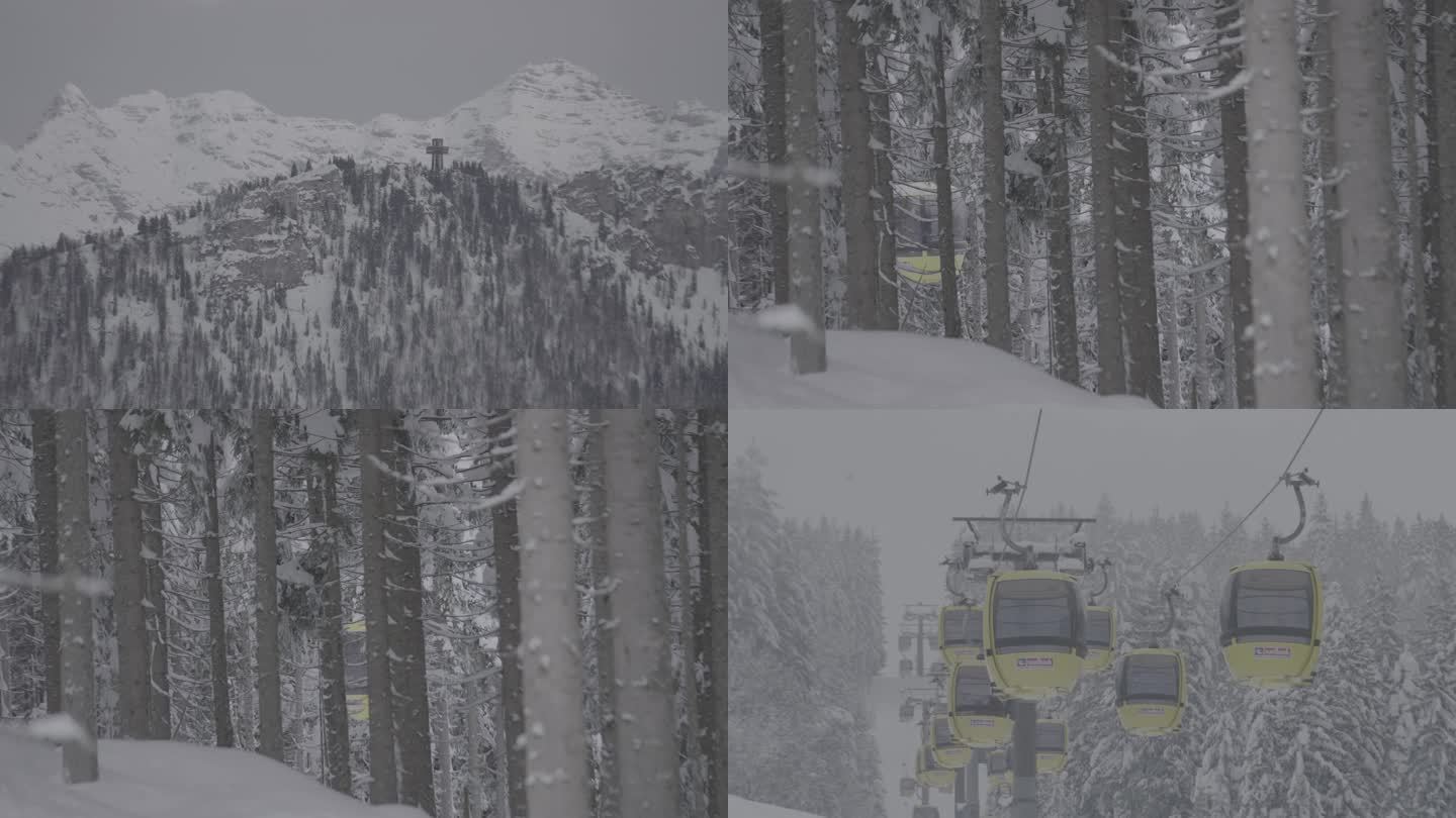 4K log3滑雪场缆车