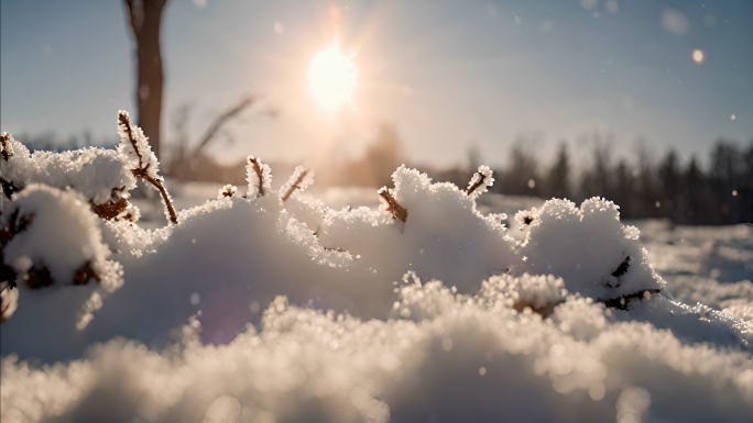 雪地雪花 4K