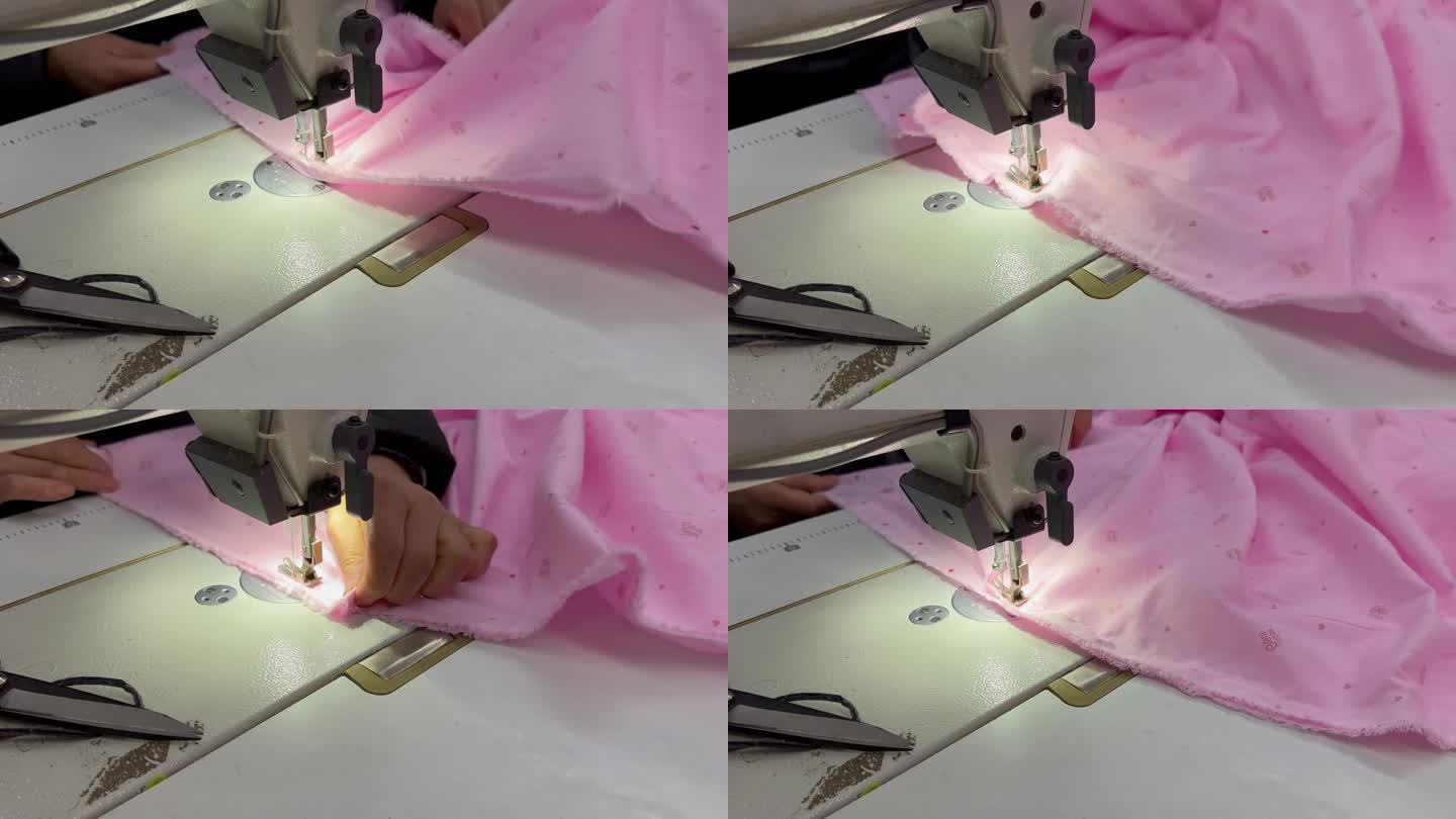 缝纫机 针脚 缝纫被罩 做棉被过程
