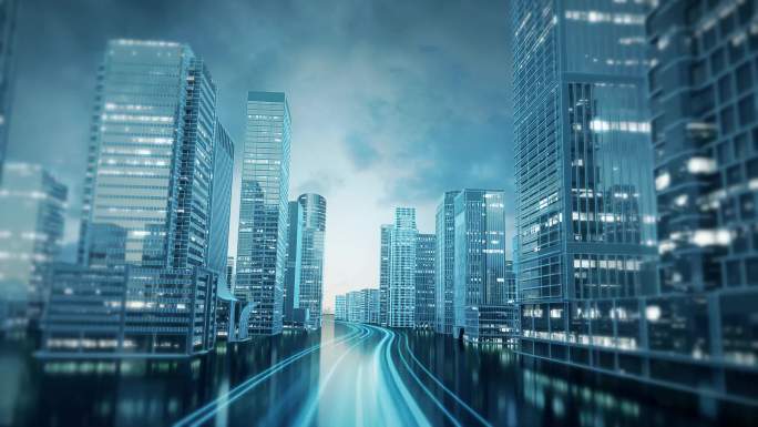 全息数字城市穿梭生长智慧科幻城市