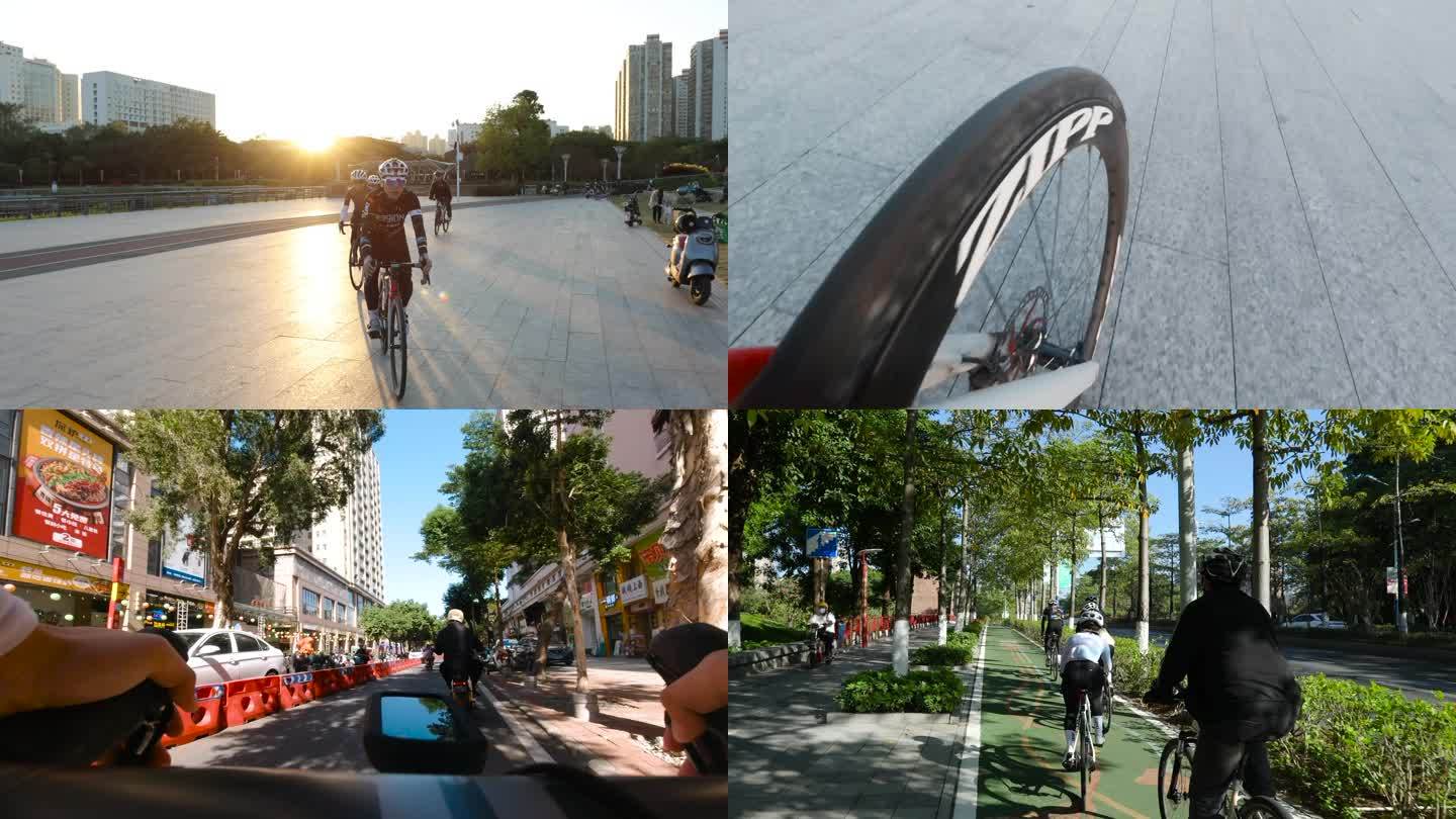 城市骑行骑自行车