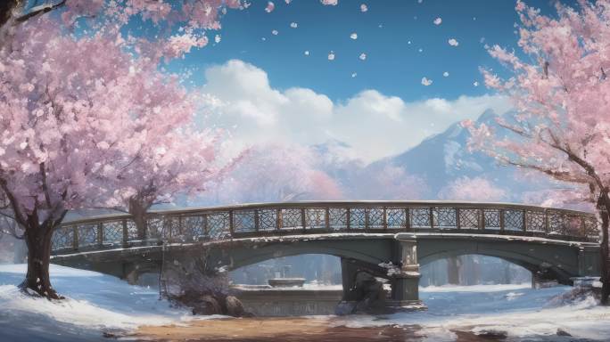 8K宽屏樱花氛围背景板