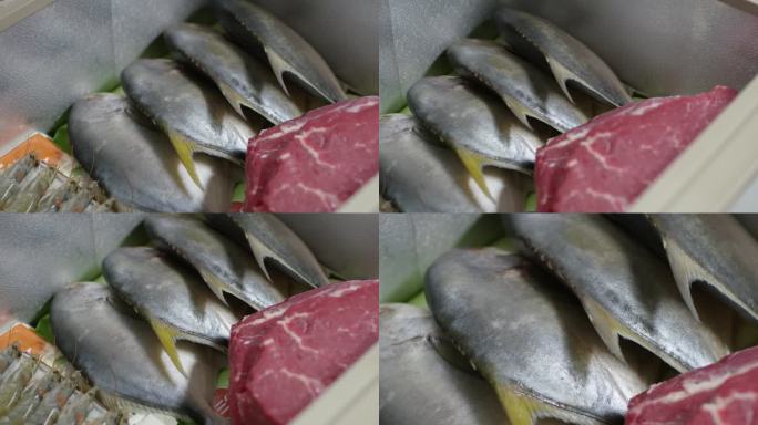 冰柜里的鱼肉
