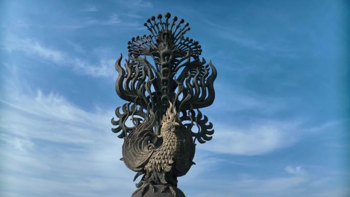 唐山南湖- 凤凰铜雕