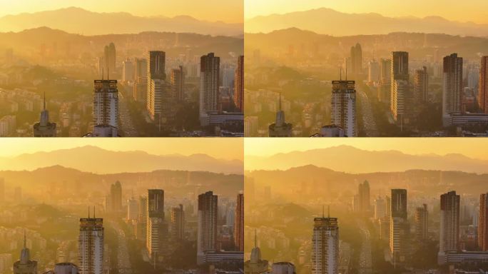 福州夕阳下的城市面貌