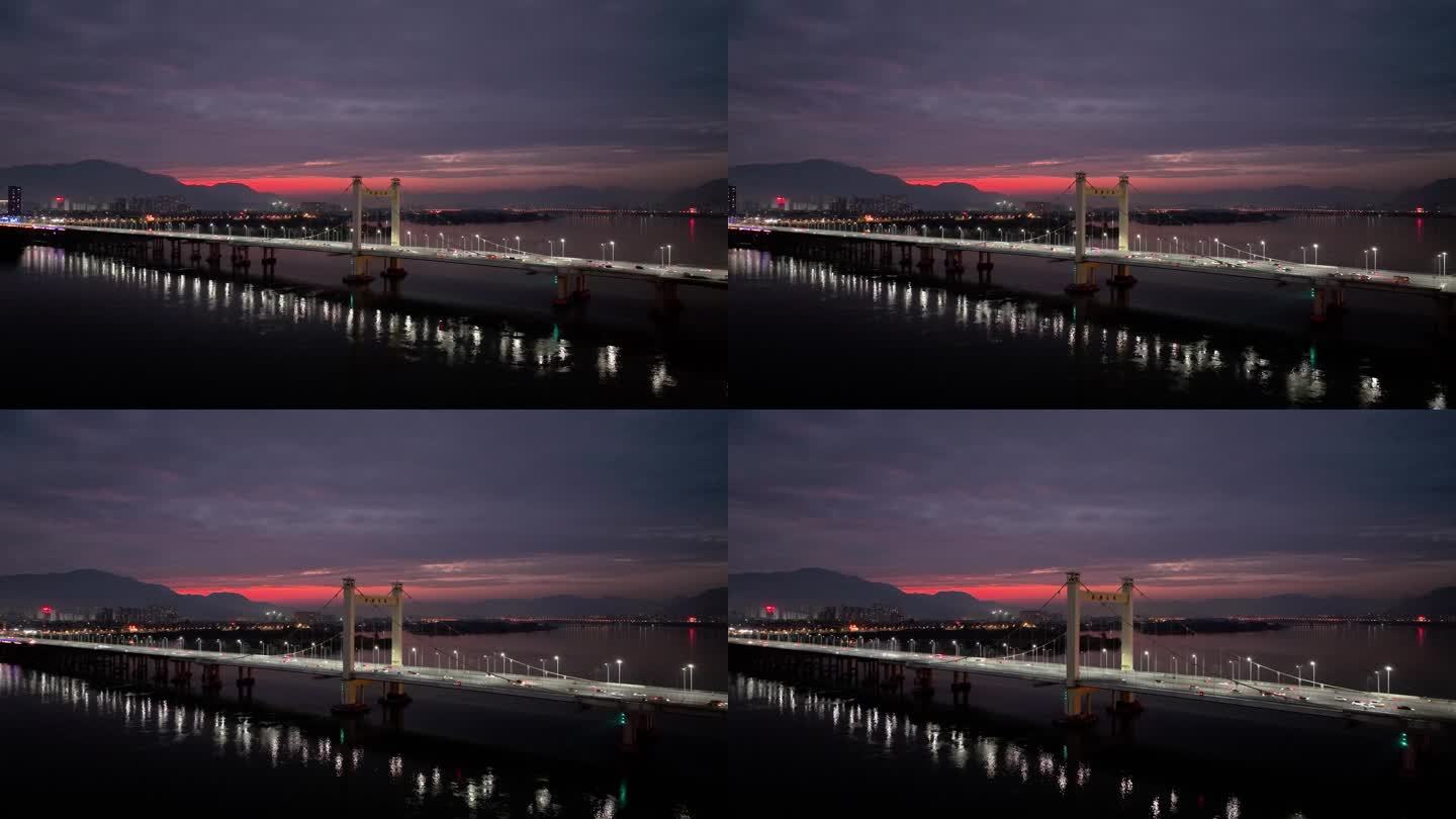 日暮时分的福州洪塘大桥