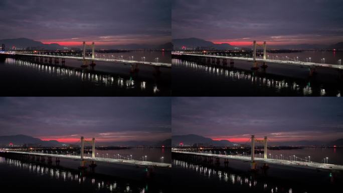 日暮时分的福州洪塘大桥