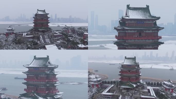 2024南昌滕王阁景区雪景航拍