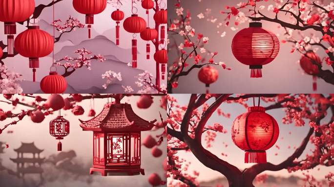 春节剪纸背景视频素材