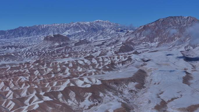 山 雪景 下雪 云海 地貌贺兰山 雪山