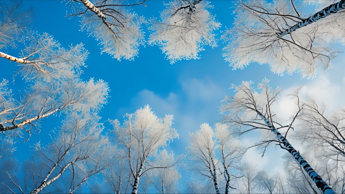 雪景下雪冬天唯美丁达尔大雪冬季