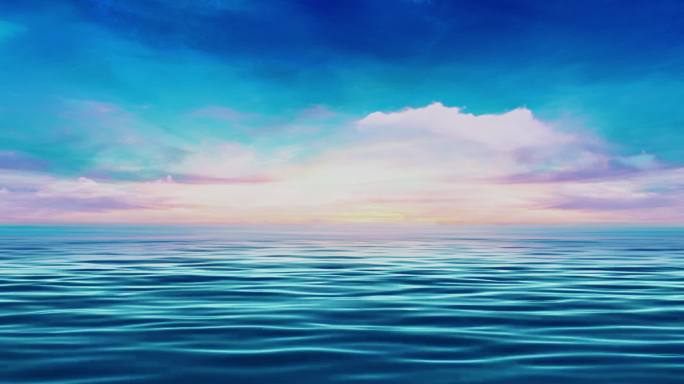 唯美海面 海平面 海浪 云海 日出升起