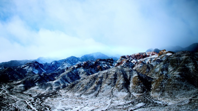 【4K精品】贺兰山雪景延时 贺兰晴雪