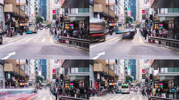 香港中环皇后大道中街景延时 原创8K