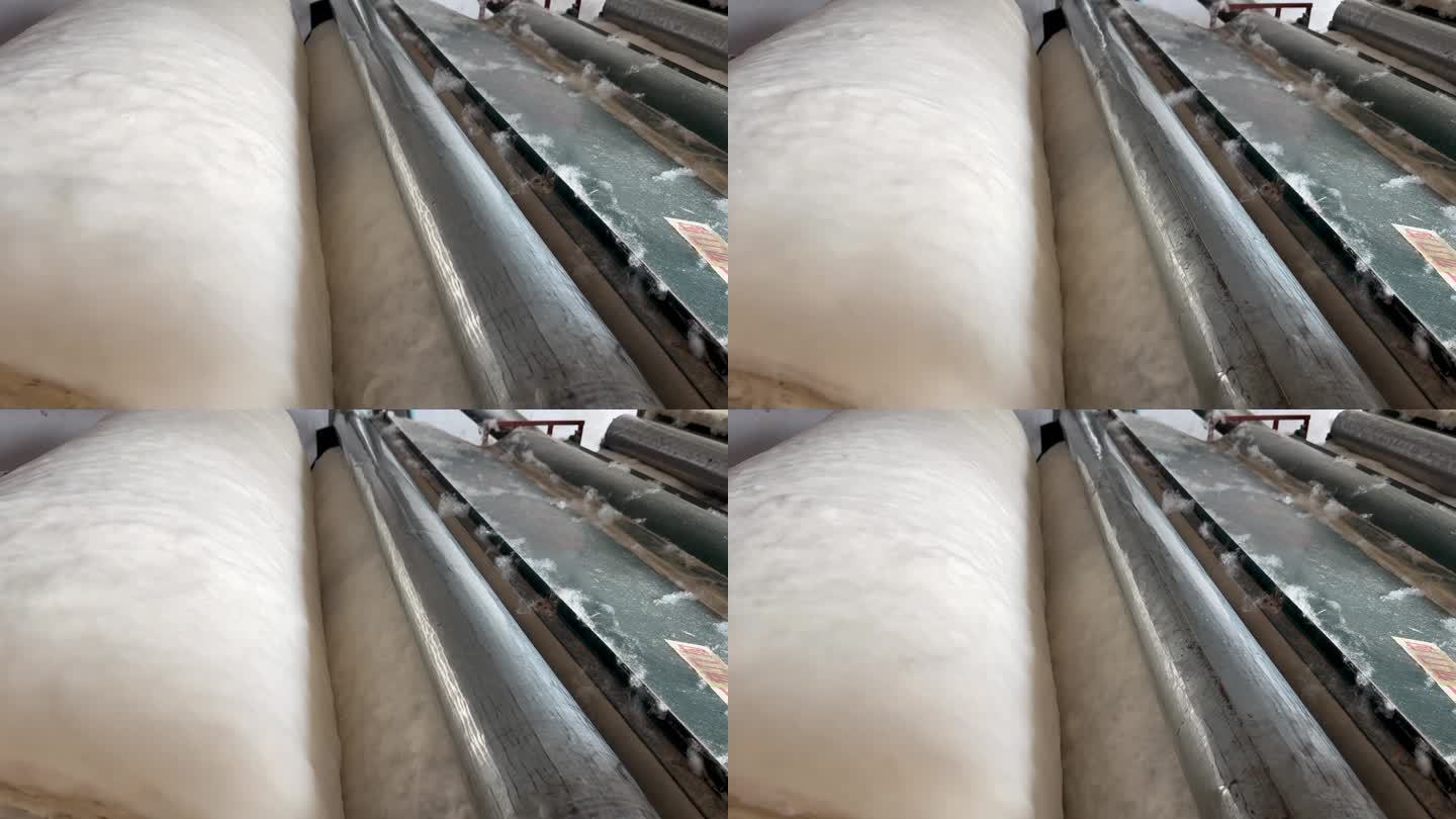 纺织厂 做棉被过程 弹棉花机器