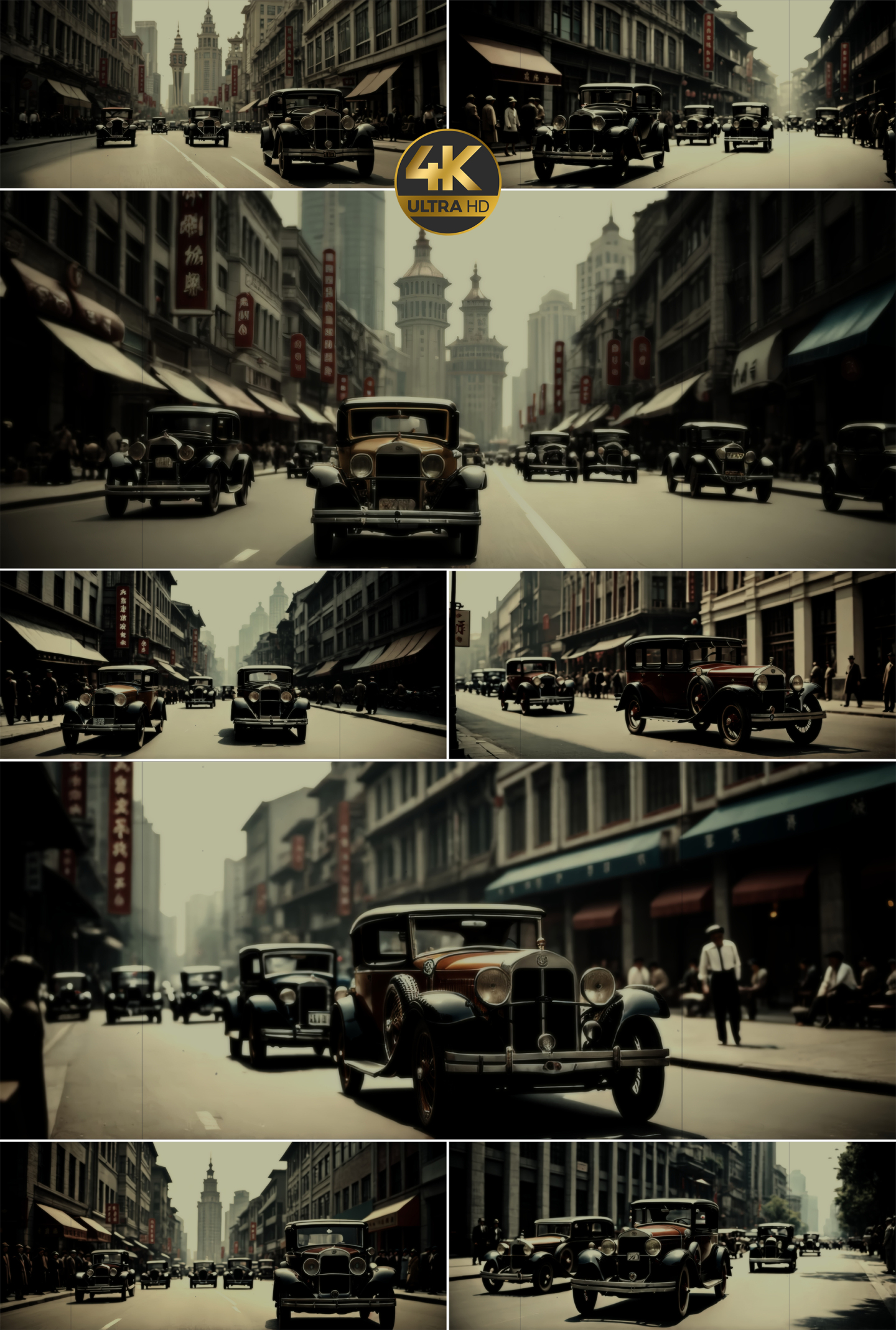 20年代老上海怀旧胶片宽萤幕影片