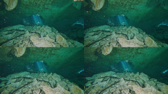 潜水者水下洞穴潜水佛罗里达杰克逊蓝洞美国