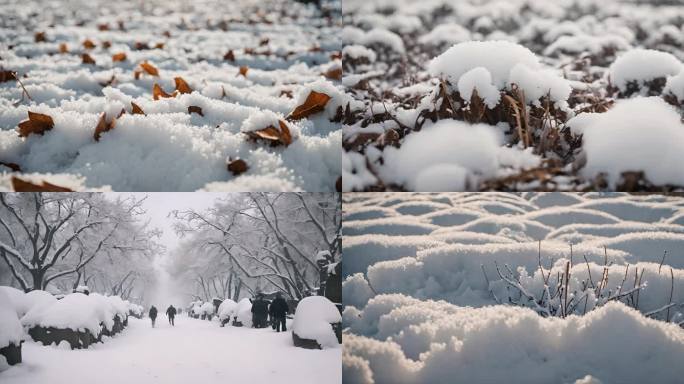 北京霰雪天气寒潮来袭降温下雪降雪冬天寒冷