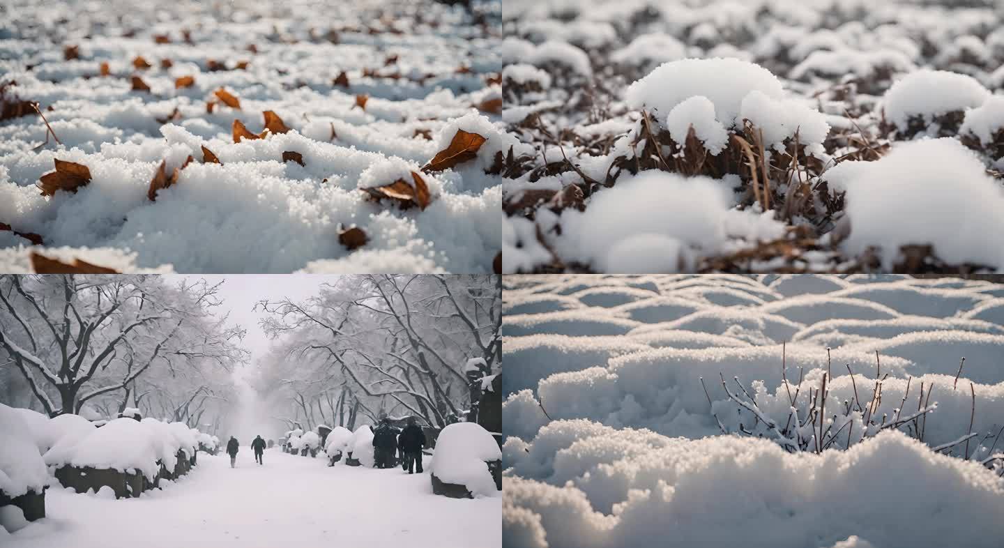 北京霰雪天气寒潮来袭降温下雪降雪冬天寒冷