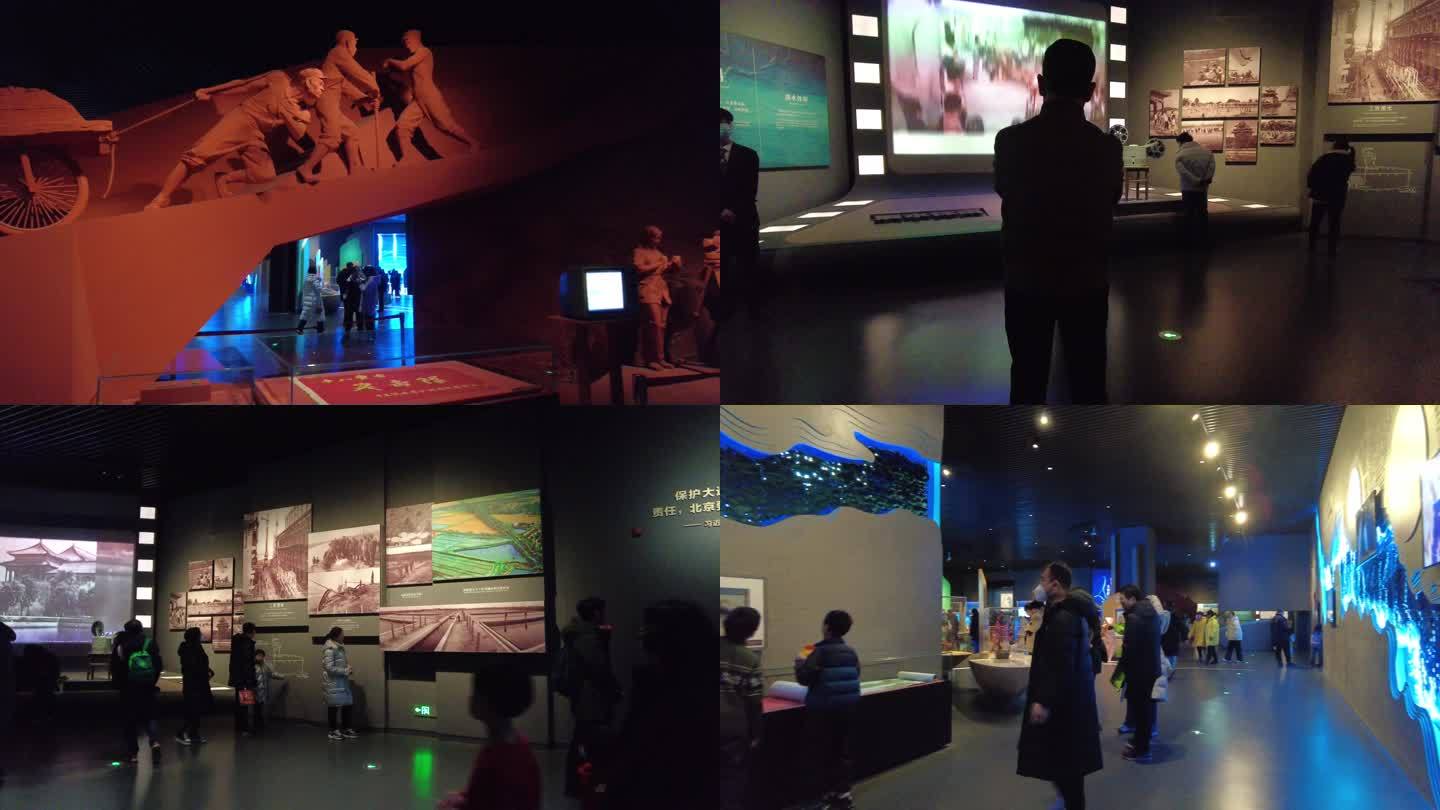 北京大运河博物馆大运河图片展览观众参观