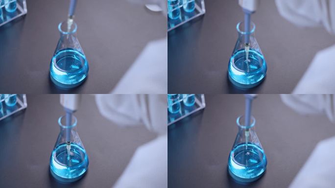 【正版素材】医疗生物实验仪器移液取样