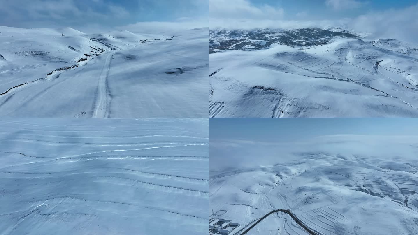 冬天唯美雪景航拍